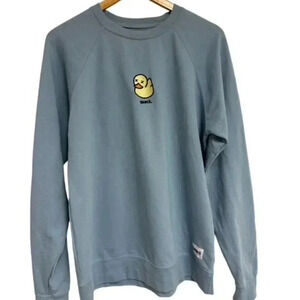 Dumbclub Quack Light Blue Sweatshirt Size XL Made in USA  Yellow Duck